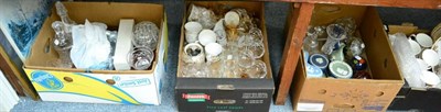 Lot 1034 - A large quantity of cut crystal, china, glass paperweights, cased cutlery, Wedgwood Jasperware...