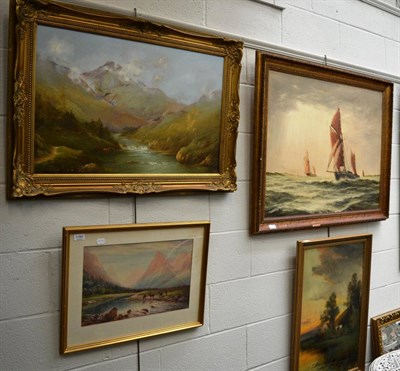 Lot 1188 - Three oil paintings including a seascape by John Bentham Dinsdale