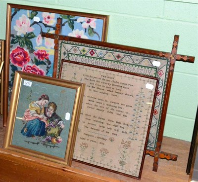 Lot 1210 - A sampler by Margret Critchley aged 8 years, 1829, together with an alphabet sampler by Margret...