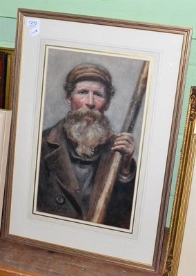 Lot 1213 - J Barlow Wood, Portrait of George Moore, signed and dated 1903, watercolour  Provenance: The...