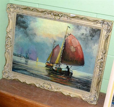 Lot 1215 - A 20th century school, Marine study, oil on canvas, indistinctively signed