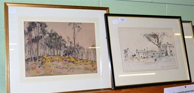 Lot 1225 - Fred Lawson, ";Burtersett";, signed, inscribed and dated May 26th 1952, pen and ink, together...