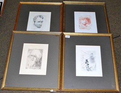 Lot 1230 - After Salvador Dali (1904-1989) ";Rembrandt";, Etching, together with three further etchings...