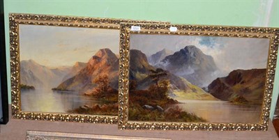 Lot 1233 - G.McGregor (19th century) a pair of Highland loch scenes, signed oil on canvas, (2)