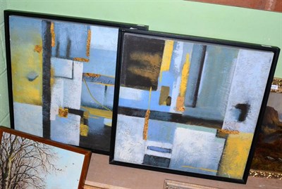 Lot 1234 - A pair of contemporary abstract works, oil on canvas (2)