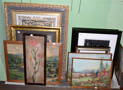 Lot 1236 - J W Blackett, hunting scenes, two oil on board, together with a quantity of signed prints, oils and