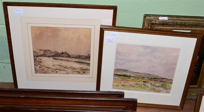 Lot 1241 - Fred Lawson, Winter landscape, signed, watercolour, together with a further landscape...