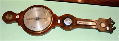 Lot 1246 - A rosewood wheel barometer, the silvered spirit level dial signed A. Luvate, Preston