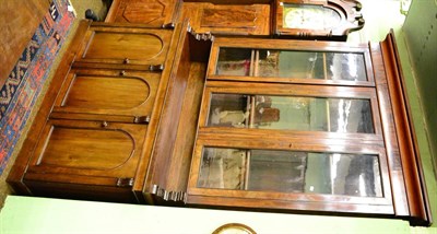 Lot 1247 - A Victorian mahogany glazed display cabinet with three cupboards to base