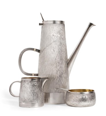 Lot 107 - Gerald Benney - A Matched Silver Three Piece Coffee Service, London 1976 and 1991-93,...