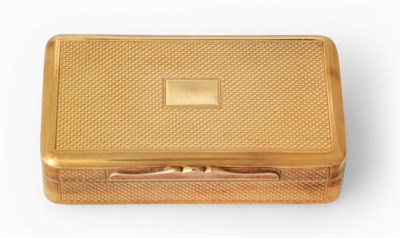 Lot 110 - A George IV 18ct Gold Snuff Box, Charles Rawlings, London 1824, rectangular with rounded...