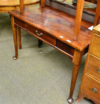 Lot 1295 - A late 19th century mahogany side table, single drawer, tapered legs to pad feet