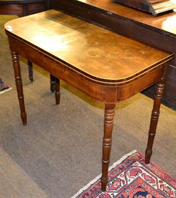 Lot 1314 - A 19th century mahogany D-end fold over tea table