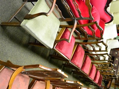 Lot 1322 - Set of six George III style ladder back chairs together with a similar elbow chair (7)