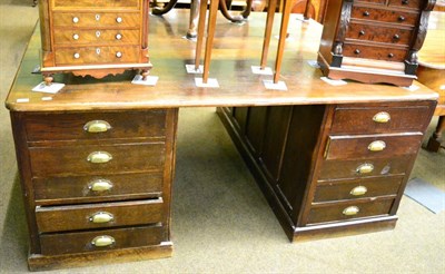 Lot 1344 - A 1920's oak partners desk