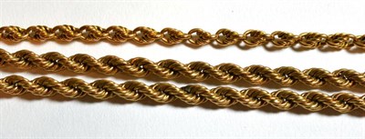 Lot 9 - Two fancy link chains, one clasp link stamped 375