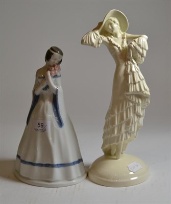 Lot 59 - A Rosenthal figure of a maiden and a Goldscheider cream glazed figure (2)