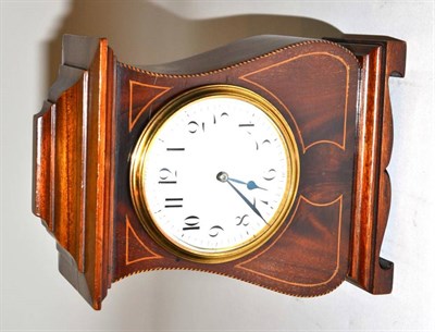 Lot 61 - An Edwardian inlaid mahogany mantle timepiece
