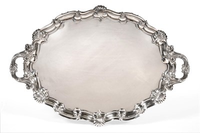 Lot 127 - A Large Late Victorian Twin-Handled Silver Tray, Martin & Hall, Sheffield 1900, shaped oval...