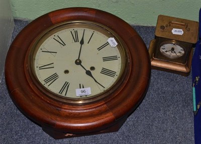 Lot 96 - A drop dial wall clock and a carriage clock (2)