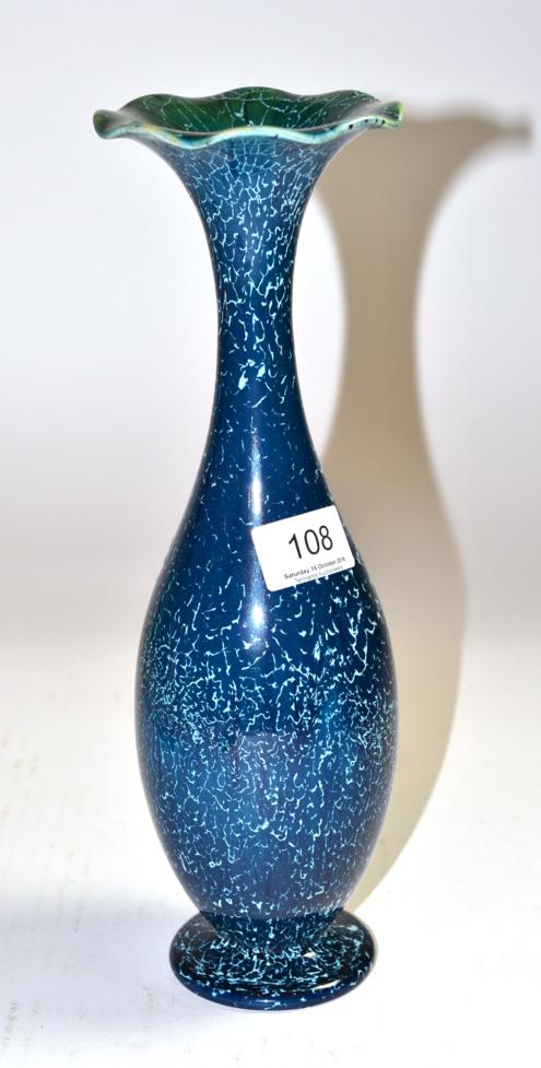 Lot 108 - Linthorpe pottery blue glazed vase, shape number 1464