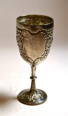 Lot 110 - An Edwardian silver pedestal goblet, Sheffield 1905 by Atkin Bros