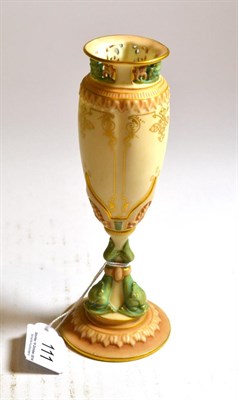 Lot 111 - A Royal Worcester Blush Ivory vase, retailed by Tiffany & Co New York, shape 1639