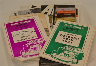 Lot 131 - Assorted croft circuit 1980's programmes, Grand Prix ephemera, Lotus brochures etc