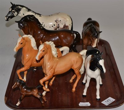 Lot 143 - Seven Beswick china horses