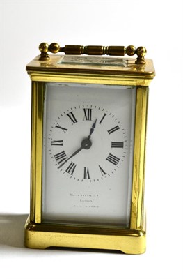 Lot 159 - Brass cased carriage timepiece