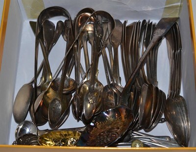 Lot 172 - A quantity of silver teaspoons, sugar tongs, etc