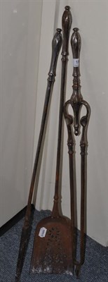 Lot 189 - Set of three polished steel fire irons