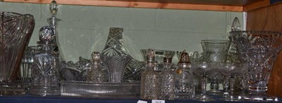 Lot 207 - A quantity of cut and moulded glassware (on one shelf)