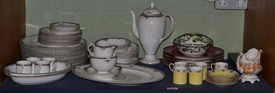 Lot 208 - A Wedgwood Osborne coffee and dinner service, five Continental plates monogrammed ";N";, decorative