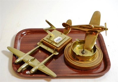 Lot 223 - Brass aeroplane models