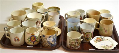 Lot 229 - Twenty six Royal Commemorative earthenware cups and mugs etc including two George VI, Victoria...