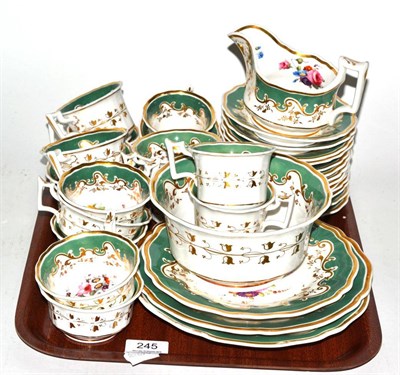 Lot 245 - Ridgway green extensive tea set