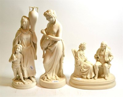 Lot 253 - Three various Victorian parian groups including one by Turner & Co.