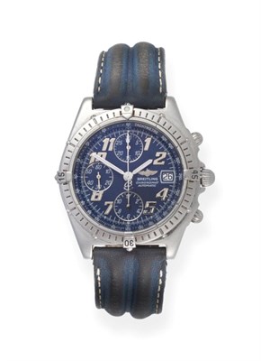 Lot 147 - A Stainless Steel Automatic Calendar Chronograph Wristwatch, signed Breitling, model:...