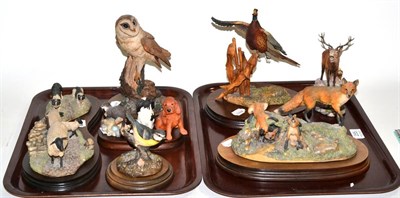 Lot 255 - Border Fine Arts 'Pheasant Rising' and 'Red Stag', together with five other models (7)