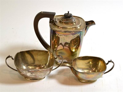 Lot 261 - An Art Deco silver three piece coffee service