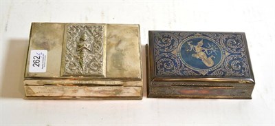 Lot 262 - A Taiwanese white metal cigarette box and another, both stamped ";Sterling"; (2)