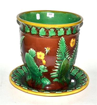 Lot 269 - A Victorian Majolica planter and stand