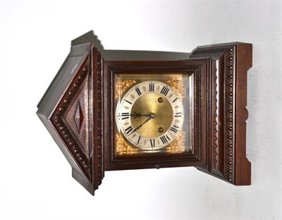 Lot 273 - A quarter strike mantel clock, movement stamped Junghams