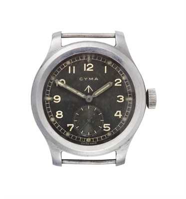 Lot 150 - A World War II Military Wristwatch, signed Cyma, know by collectors as one of  "The Dirty Dozen...