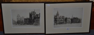 Lot 291 - Two Fred G Farrell etchings depicting St James' Palace London and the Horse Guards Parade London