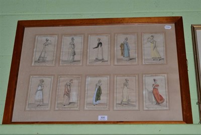 Lot 300 - Picture containing ten drawings of French fashion