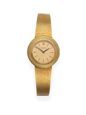 Lot 159 - A Lady's 14ct Gold Wristwatch, signed Rolex, 1979, (calibre 1400) lever movement signed,...