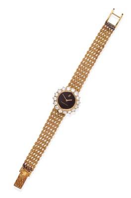 Lot 160 - A Lady's 18ct Gold Diamond Set Wristwatch, signed Audemars Piguet, circa 1980, lever movement,...