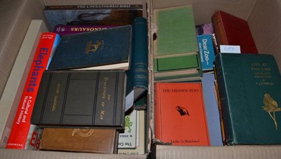 Lot 1103 - Two boxes containing approx 45 books, on natural history and zoology, animal husbandry, etc....